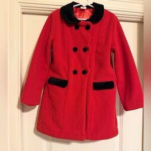 Starting Out Red Pea Coat with Black Details